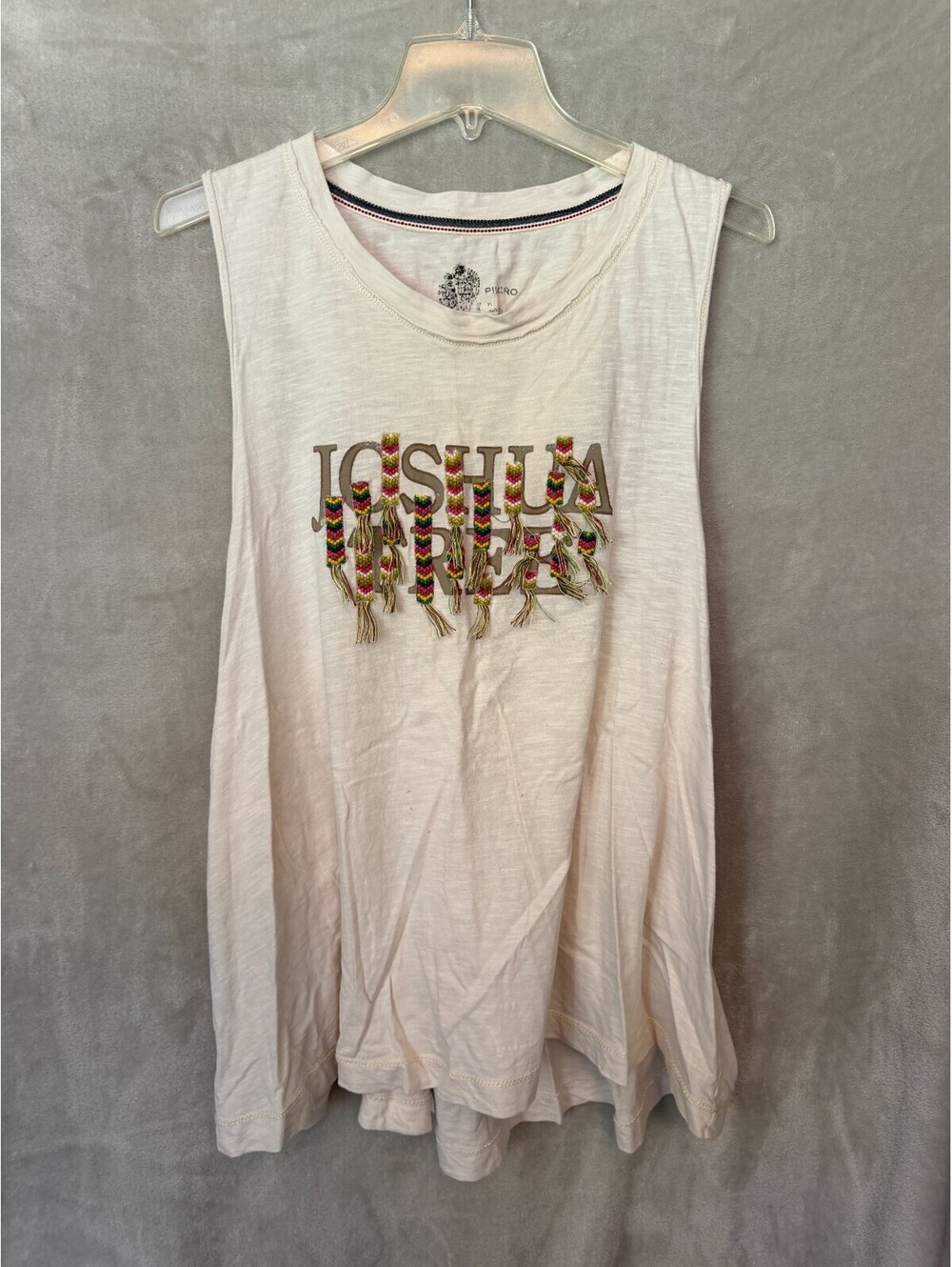 Anthropologie Pilcro Joshua Tree Embroidered Sleeveless twist back Tank Top XL